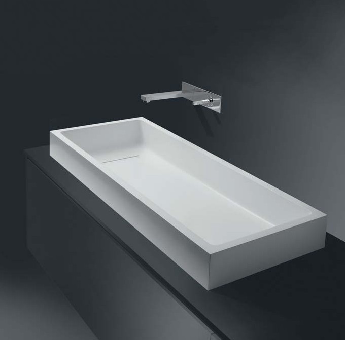 Rektangulær servant på benkeplate