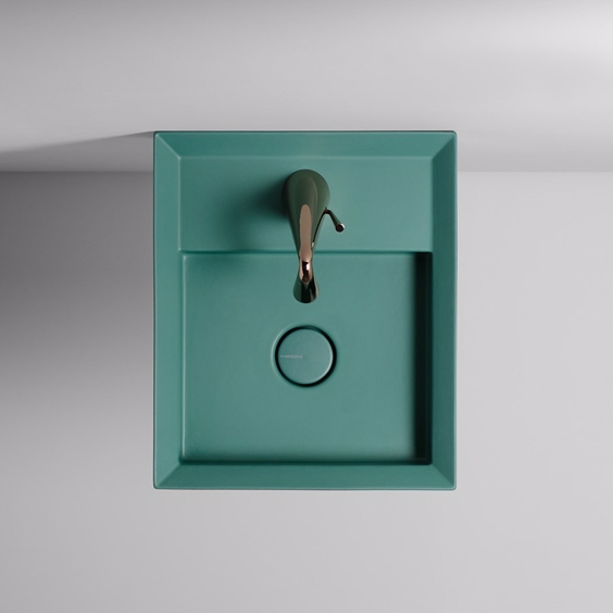 Kvadratisk grønn servant for benkeplate eller vegg i Italiensk design | Design4home
