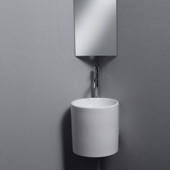 Hjørnevask i hvit porselen Rotondo Corner | Design4home