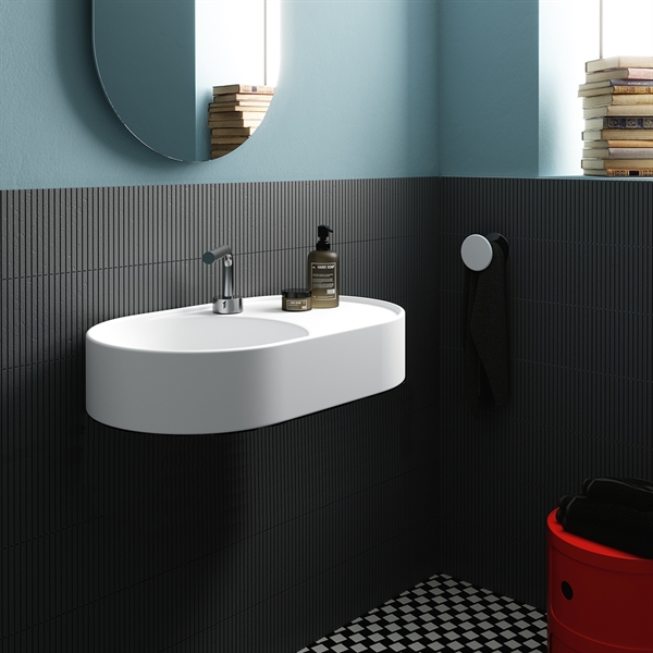 Art - Servant 65x40 cm i blank hvit porselen