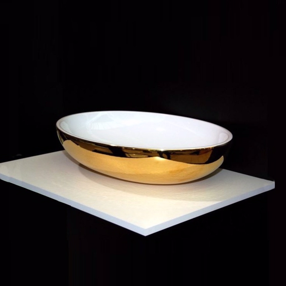 Servant for Benkeplate. Thin Oval Gold