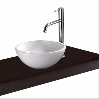 Svart servant Tondo mini for benkeplate i hvit porselen | Design4home