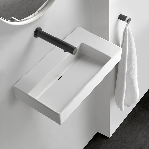  Unplug Stand Mini H - Liten servant 25 x 45,5 cm med sidehylle i hvit porselen