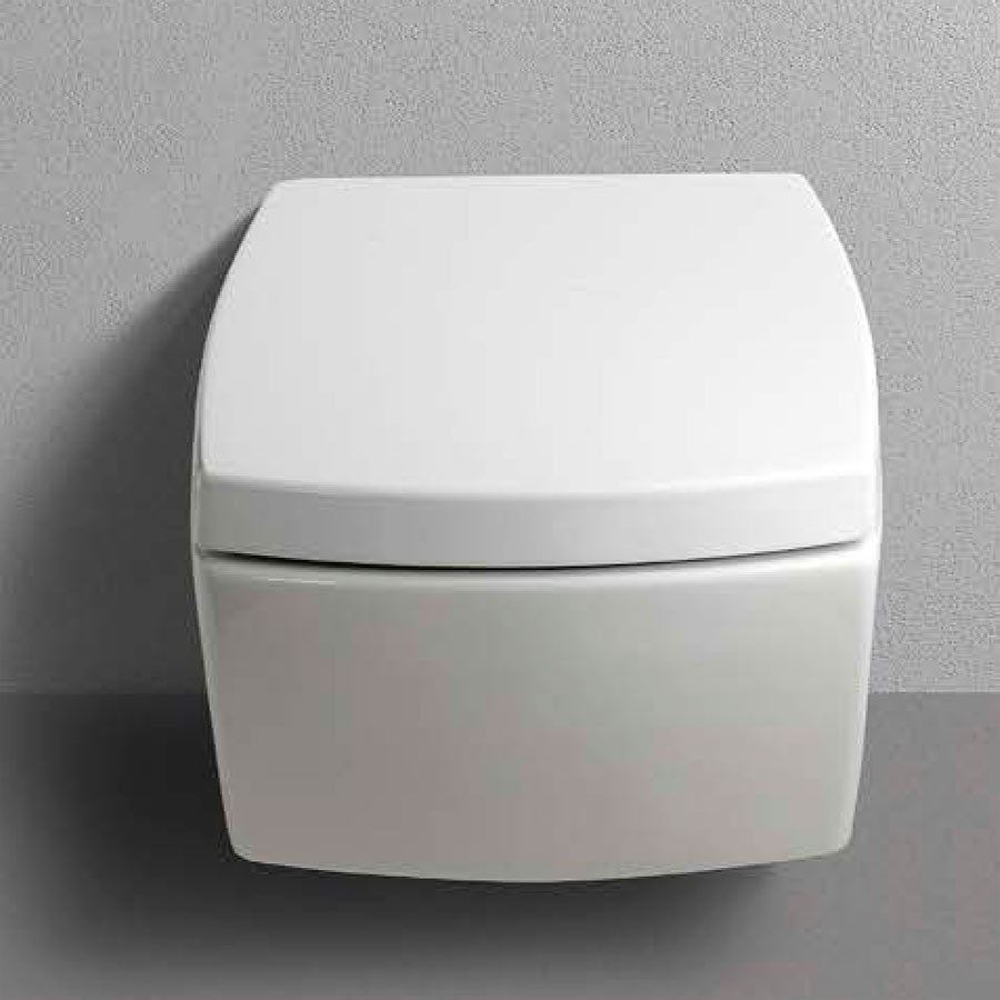 Toalettsete matt hvit for Square toalett med Soft Close 